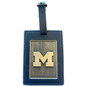 Leather Block M Plate Bag Tag